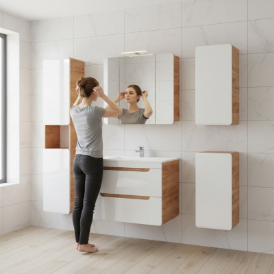 Design Buedzëmmer Miwwel Bad 5tlg. Set Garnitur Schaf Beliichtung