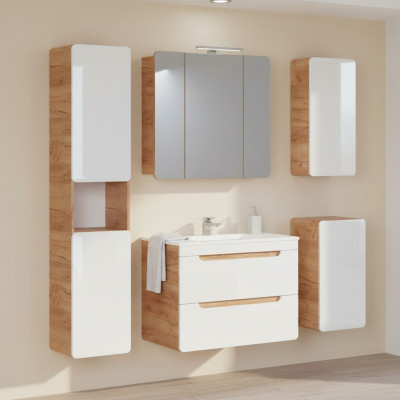 Design Buedzëmmer Miwwel Bad 5tlg. Set Garnitur Schaf Beliichtung