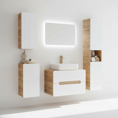 Design Buedzëmmer Miwwelen Bad 5tlg. Set Garnitur Schaf Wäschbecken