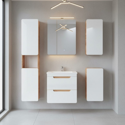 Design Buedzëmmer Miwwel Bad 5tlg. Set Garnitur Schaf Dekor Wäschbecken