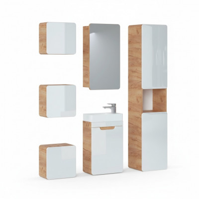 Design Buedzëmmer Miwwelen Bad 6tlg. Set Garnitur Schaf Wäschbecken