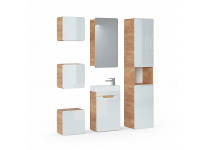 Design Buedzëmmer Miwwelen Bad 6tlg. Set Garnitur Schaf Wäschbecken