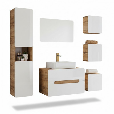 Design Buedzëmmer Miwwelen Buedzëmmer 6-deelech Set Garnitur Schaf Deko Wäschbecken