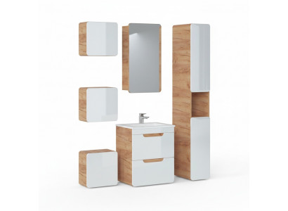 Design Buedzëmmer Miwwelen Bad 6tlg. Set Garnitur Dekor Schaf Waassersbecken