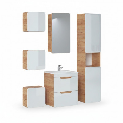 Design Buedzëmmer Miwwelen Bad 6 Stéck Set Garnitur Schaf Wäschbecken