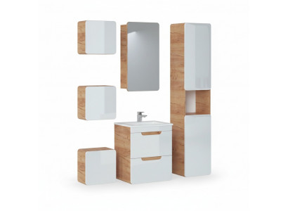 Design Buedzëmmer Miwwelen Bad 6 Stéck Set Garnitur Schaf Wäschbecken