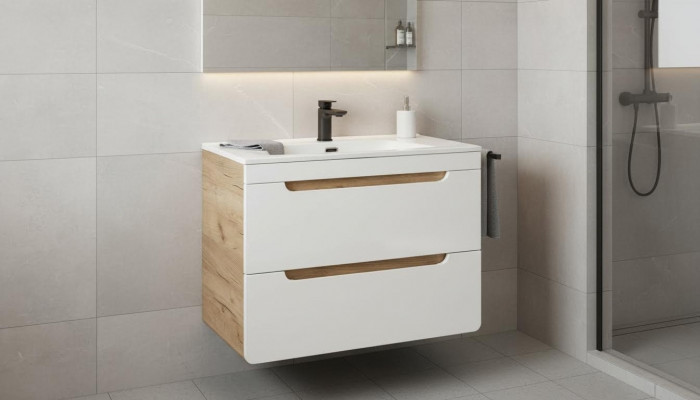 Design-Waschbecken 80cm Buedzëmmer Wäschdësch Bad Becken