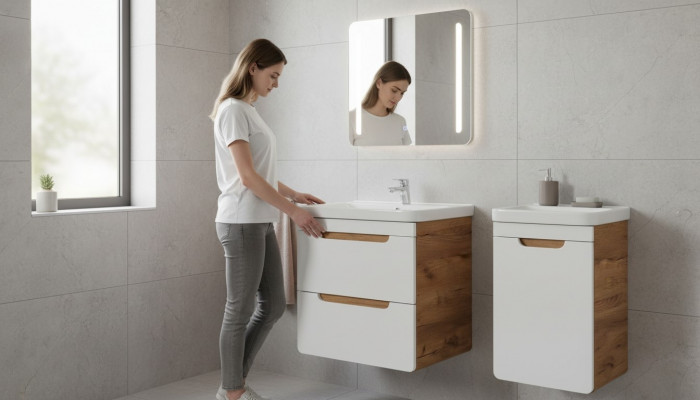 Design Wäschbecken 57cm Buedzëmmer Wäschdësch Bad Becken