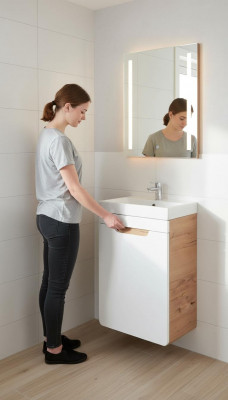 Design Wäschbecken Wäschstand Buedzëmmer Ënnerschaf Héichglanz
