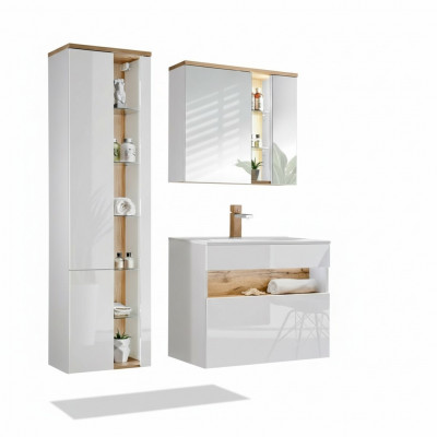 Design Buedzëmmer Miwwelen Bued 3 Deeler Set Dekor Schaf Wäschbecken