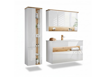Design Buedzëmmer Miwwelen Bad 3-stéck Set Garnitur Schaf Waschbecken Beliichtung