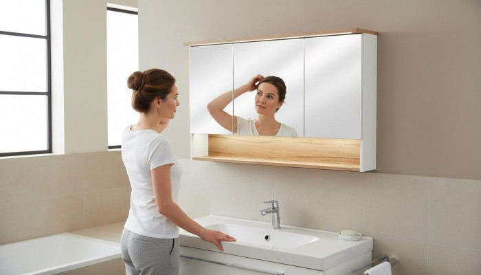 Spigelschaf Wandcloset Buedzëmmerschaf mat Spigel 120 cm LED