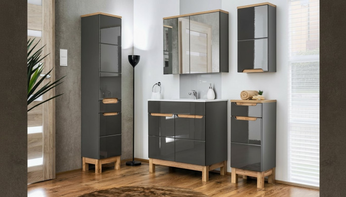 Design Miwwelen Buedzëmmer Bad Set Garnitur Schaf Wäschbecken Buedzëmmerméiwelset 5 Deeler.
