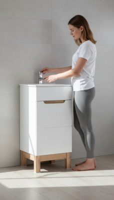 Lavagé Lavabo Lavagen Buedzëmmermiwwel Ënnerschränk + Lavabo Héichglanz