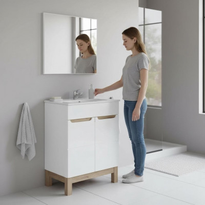 Lavalabo Lavabodësch Ënnerschaf Becken Buedzëmmer Lavabodëscher 60cm Keramik