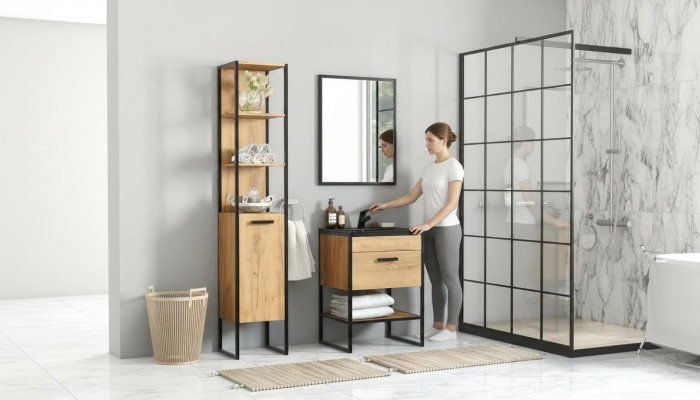 Design Buedzëmmer Miwwelen Bad 5 Stéck Set Garnitur Schaf Wäschbecken