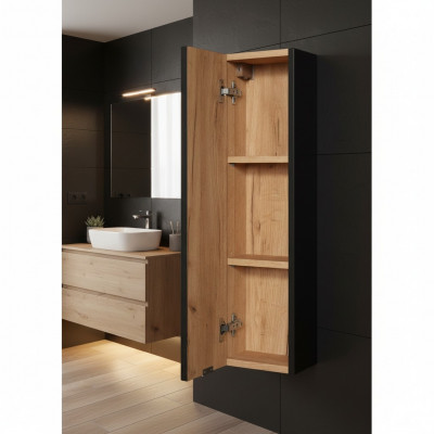 Buedzëmmer Buedzëmmermiwwelen Regal Schaf Braun Schief Apdikt Holz