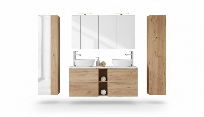 Design Buedzëmmer Miwwelen Bad 8 tlg. Set Garnitur Schaf Wäschbecken