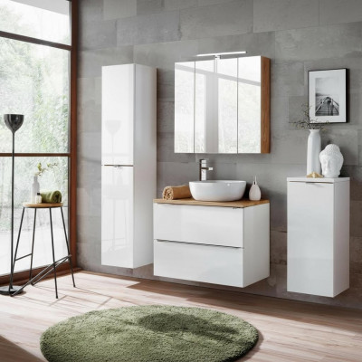 Design Buedzëmmer Miwwelen Bad 4 tlg. Set Garnitur Deko Schaf Wäschbecken