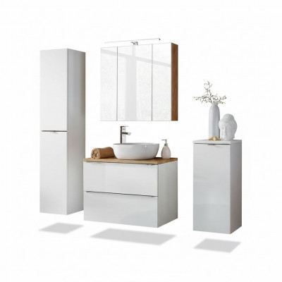 Design Buedzëmmer Miwwelen Bad 4 tlg. Set Garnitur Deko Schaf Wäschbecken