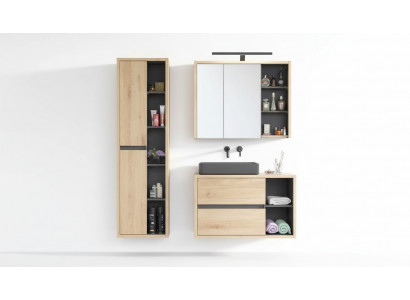 Buedzëmmer Design Miwwelen Set Buedzëmmer 3-Stéck Set Dekor Schaf Buedzëmmer-Encastreschuel
