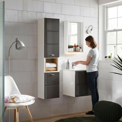3-stéck Buedzëmmer Miwwel Set Lavabo Waschbecken