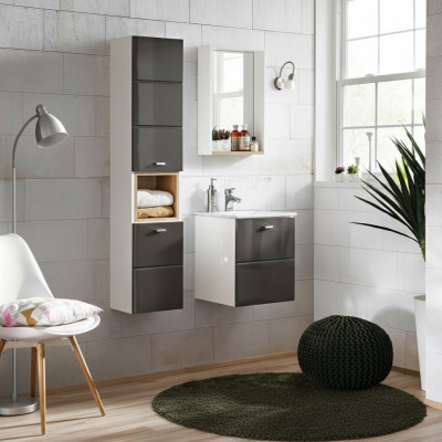 3-stéck Buedzëmmer Miwwel Set Lavabo Waschbecken