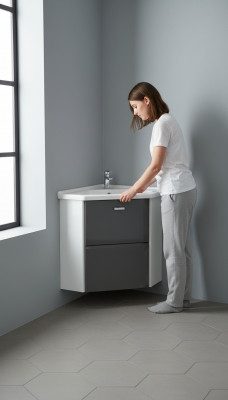 Eck Wäschstafel Wäschstafel mat Ënnerschaf 40 cm Eck Becken Wäschbecken Keramik