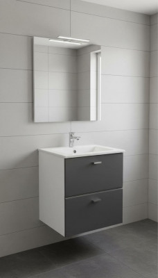 Buedzëmmer Miwwel Set 40cm Wäschbecken mat Ënnerschaf Wäschdësch Schüff Läschchief