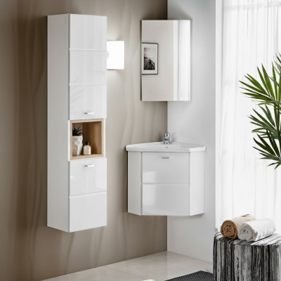 3-Stéck Buedzëmmer Miwwelen Dekor Set Lavabo Waschbësch Spullsteen