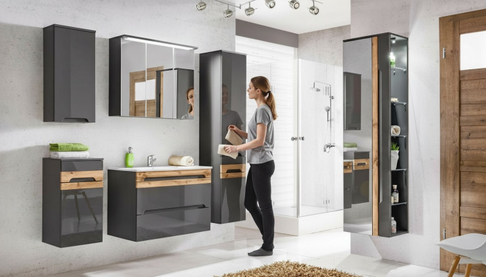 Design Buedzëmmer Miwwelen Bued 5 Deeler Set Garnitur Schaf Wäschbecken Beliichtung