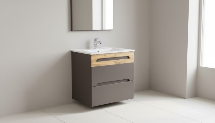 Buedzëmmer Set 60cm Dekorativt Lavabo mat Ënnerschaf Modern Wäschstechnik
