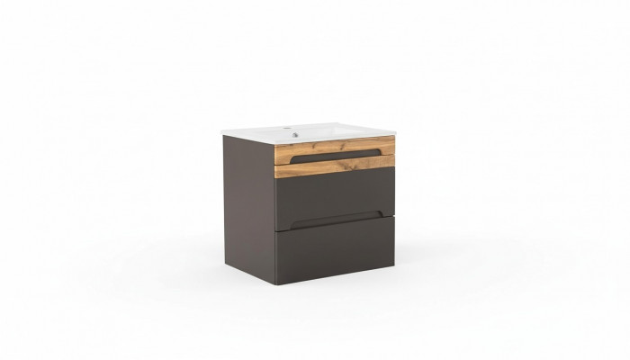 Buedzëmmer Set 60cm Dekorativt Lavabo mat Ënnerschaf Modern Wäschstechnik