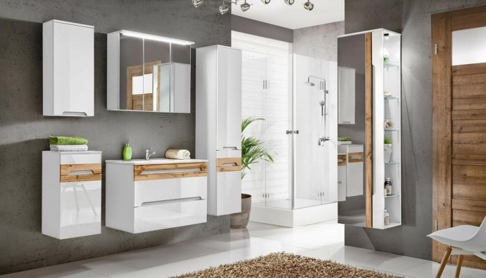 Design Buedzëmmer Miwwelen Buedzëmmer 5 Deeler Set Dekor Garnitur Schaf Wäschbecken