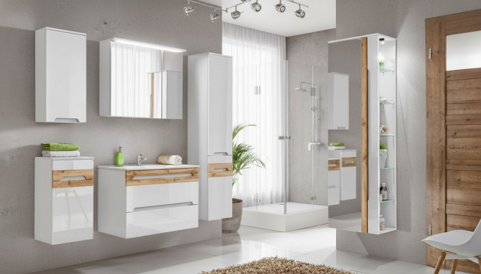 Design Buedzëmmer Miwwelen Bad 6-Stéck. Set Garnitur Deko Schaf Waschbecken
