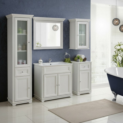 Design Miwwel Buedzëmmer Bad Set Garnitur Lavabo Schaf