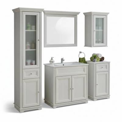 Design Miwwel Buedzëmmer Bad Set Garnitur Lavabo Schaf