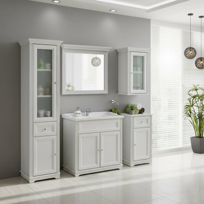 Design Buedzëmmer Miwwelen Bad 5 Deeler Deko Set Garnitur Schaf Wäschbecken