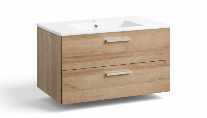 Badzëmmerset 80cm Wäschbecken mat Modern Ënnerbau Dekorative Wäschdësch