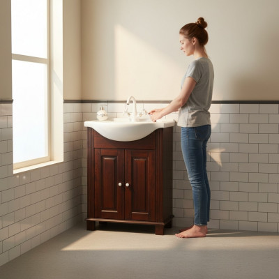 Brongen Ënnerbau fir Lavabo Héichwäerteg Lavabo Buedzëmmer Miwwelen 65cm