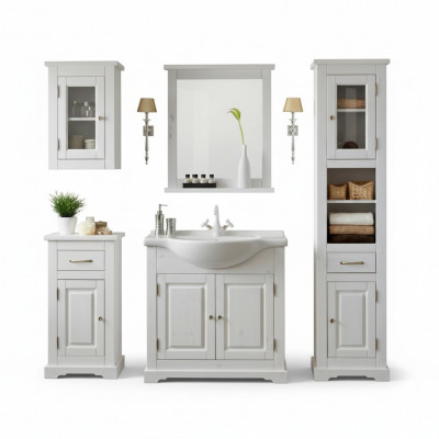 Buedzëmmer Buedmiwwel Set Buedmiwwelset Lavabo 5-tlg. Zëmmer