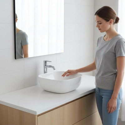 Keramik Wäschbecken Modern Waschbecken Dekorativ Opbauwäschbecken Wäiss