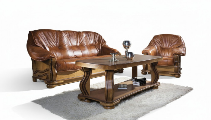 Antik Stil Liederdivan Canapé Sofagarnitur 3+2+1 Sëtzer Italienesch Lieder Polster