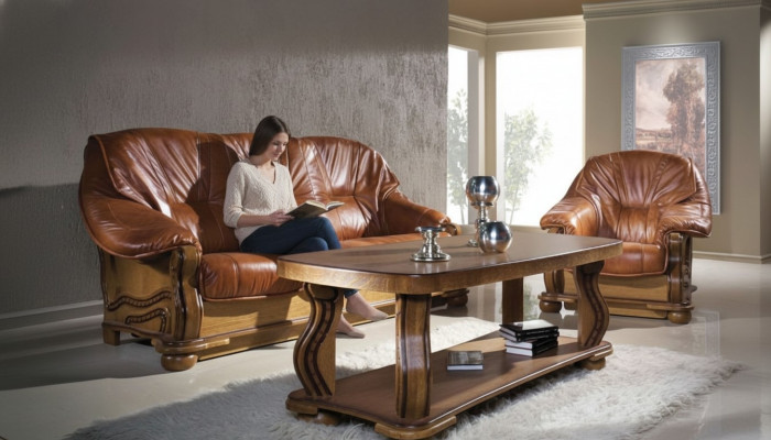 Klassesch dräisëtzer Couch Nei Polster Canapé 3 Sëtzer Couches Liederkanapé