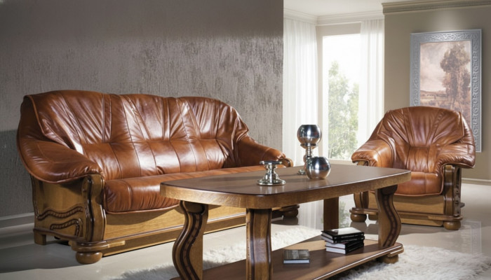 Klassesch dräisëtzer Couch Nei Polster Canapé 3 Sëtzer Couches Liederkanapé