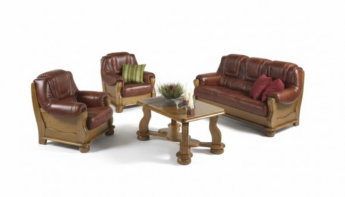 Klassesch Garnitur 3+2+1 Sëtz Sofagarnitur Couch Sofa 100% Lieder Sofa Polster.