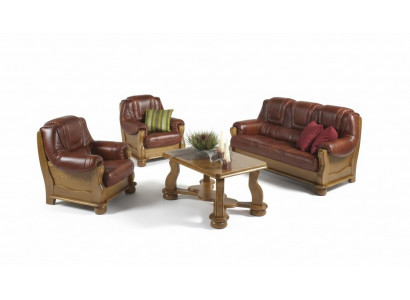 Klassesch Garnitur 3+2+1 Sëtz Sofagarnitur Couch Sofa 100% Lieder Sofa Polster.