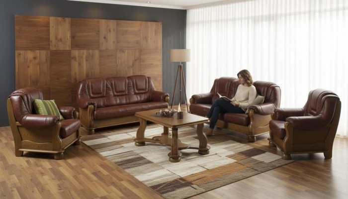 Sofagarnitur 3+1 Sëtzer Klassesch Wunnlandschaft Sofas Couchen Polster Canapé