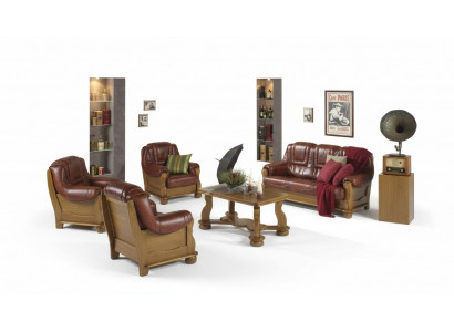 Klassesch Garnitur 3+2+2 Sëtzer Polstersofa Garnitur Canapé Sofa 100% Lieder Sofa