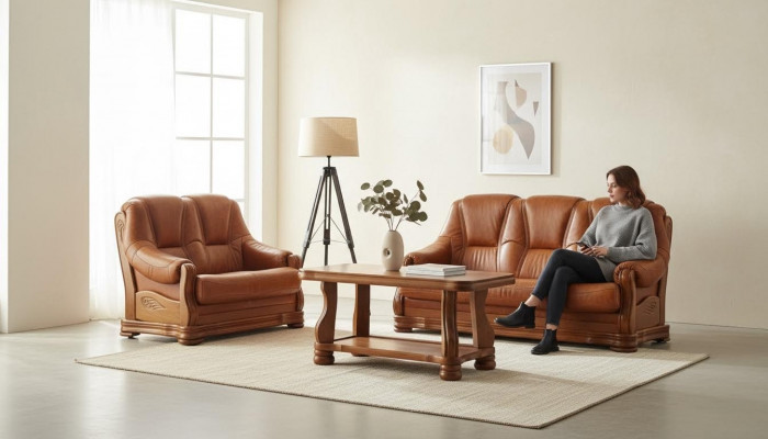 Sofagarnitur 3+2+2 Sëtzer Klassesch Couchen Sofasen Wunnlandschaft Polster Nei